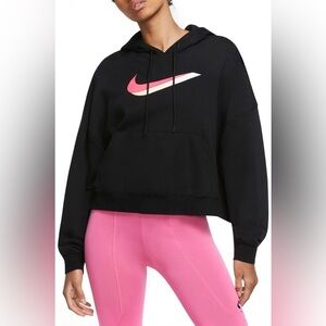Nike Black Hoodie Sweatshirt Icon Clash Women’s Size Small Cropped